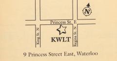 A simple map with a star at 9 Princess St labelled KWLT